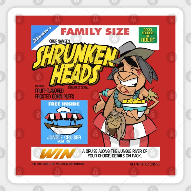 Chief Namee's Shrunken Heads Cereal Sticker by Chris Ganaway Art